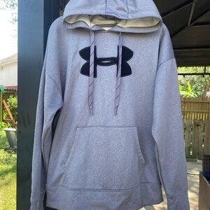 Under Armour Heathered Gray ColdGear Hoodie plush logo